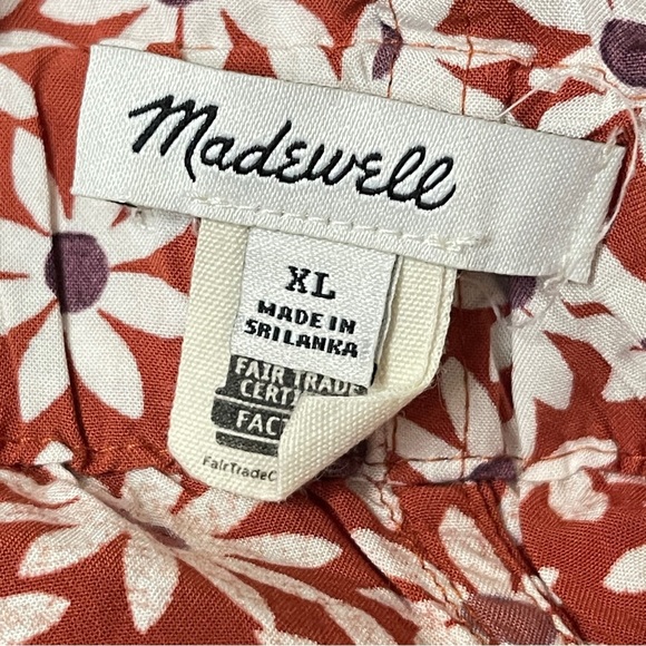 MADEWELL Paperbag Button-Front Mini Skirt in Falling Daisies, XL - Picture 7 of 9